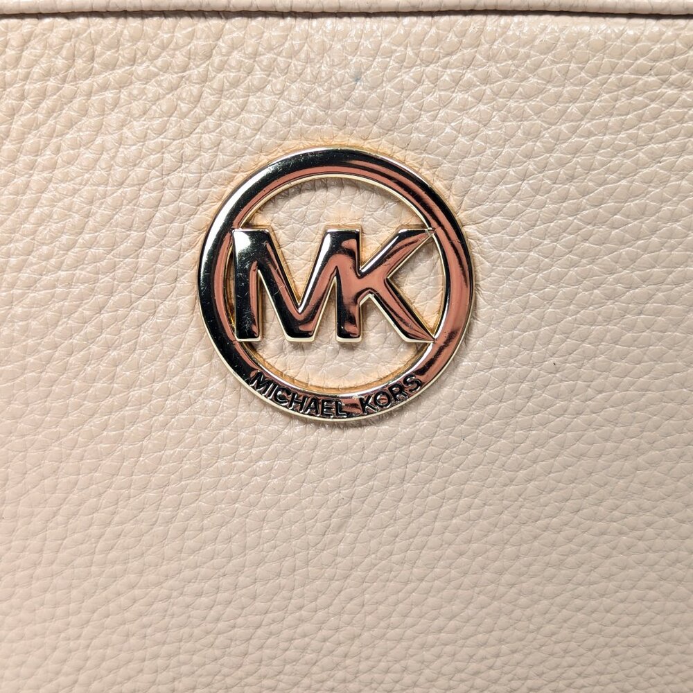 MICHAEL KORS MK Fulton Fawn Crossbody Leather Bag Tan - Picture 10 of 12